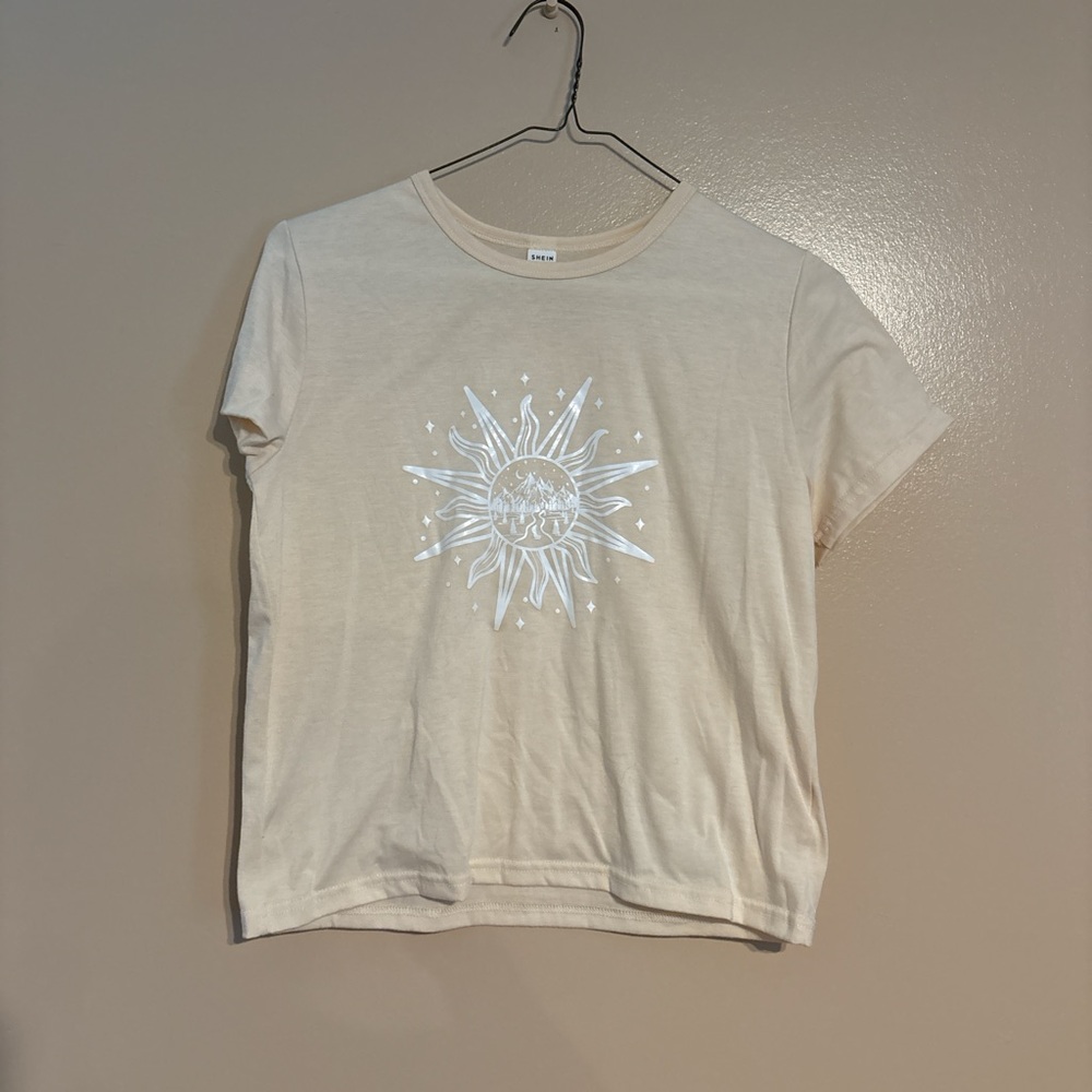SHEIN Beige Sunburst Tee